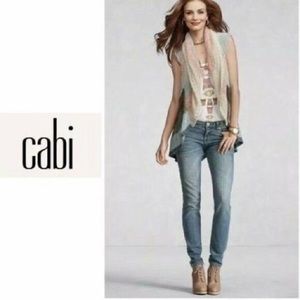 CAbi white base tank top with Aztec pattern; maroon/gray; women’s US Size: Small